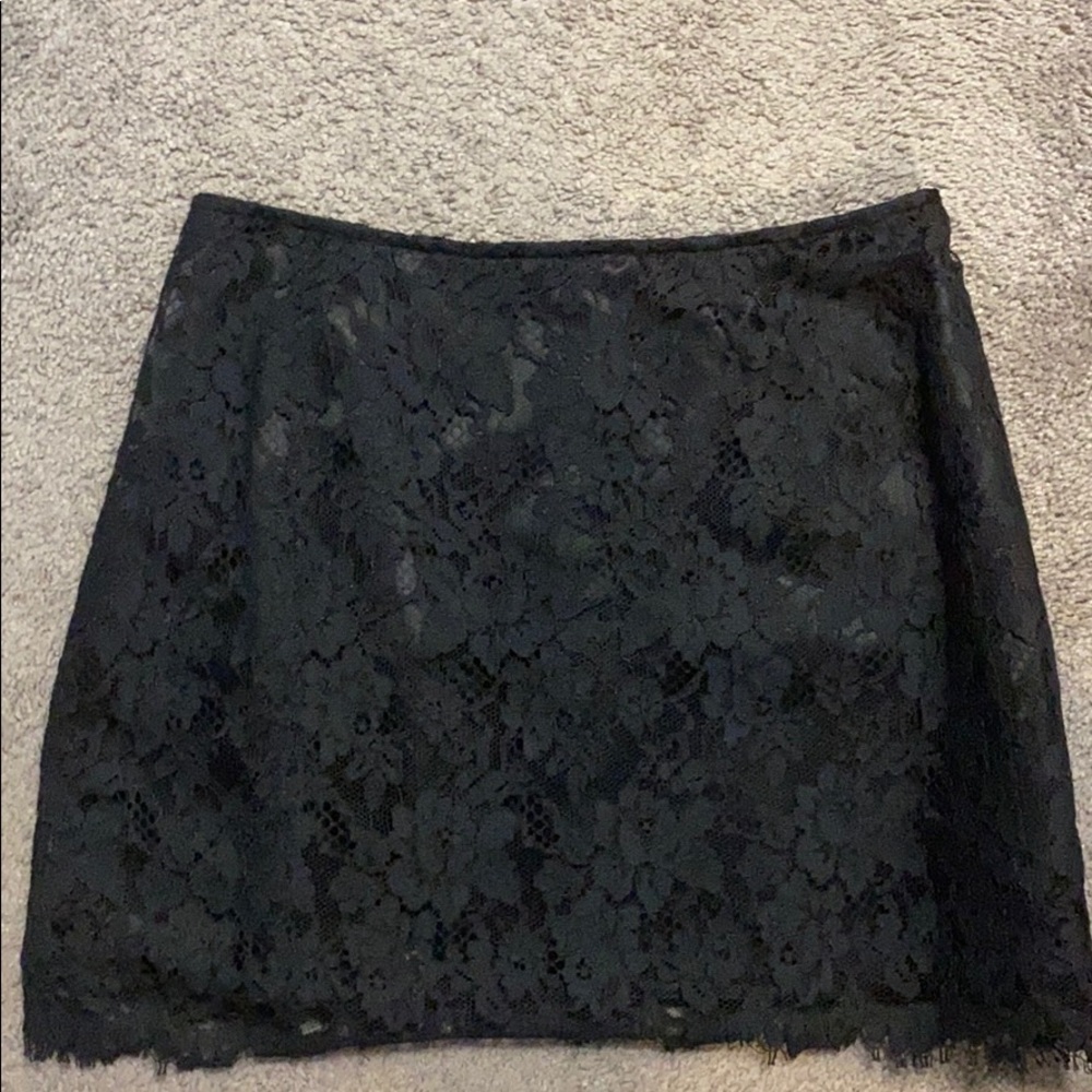 Lined Black Lace DKNY Donna Karen Classic Skirt
